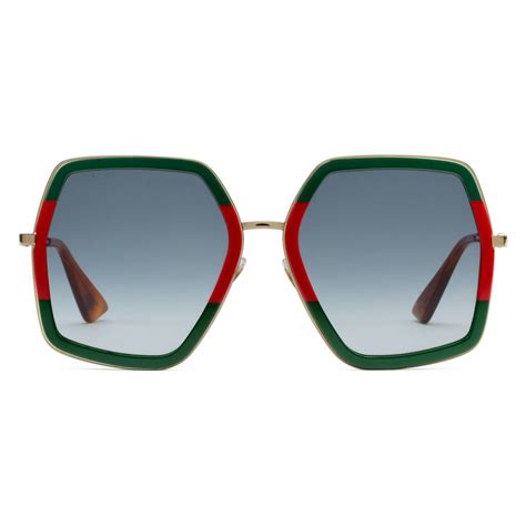 gucci sunglasses women red and green|Gucci 63mm aviator sunglasses.